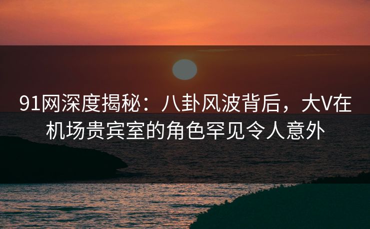 91网深度揭秘：八卦风波背后，大V在机场贵宾室的角色罕见令人意外
