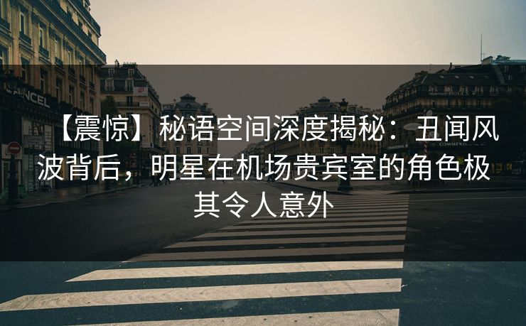 【震惊】秘语空间深度揭秘:丑闻风波背后,明星在机场贵宾室的角色极其令人意外 【震惊】秘语空间深度揭秘:丑闻风波背后,明星在机场贵宾室的角色极其令人意外
